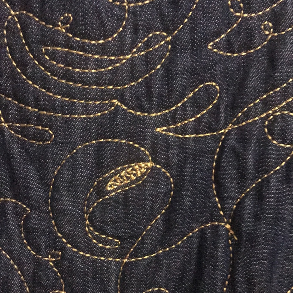 Reverse-Able Denim Embroidered Jacket Outside Gol… - image 3